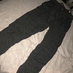 Black and white designed pants